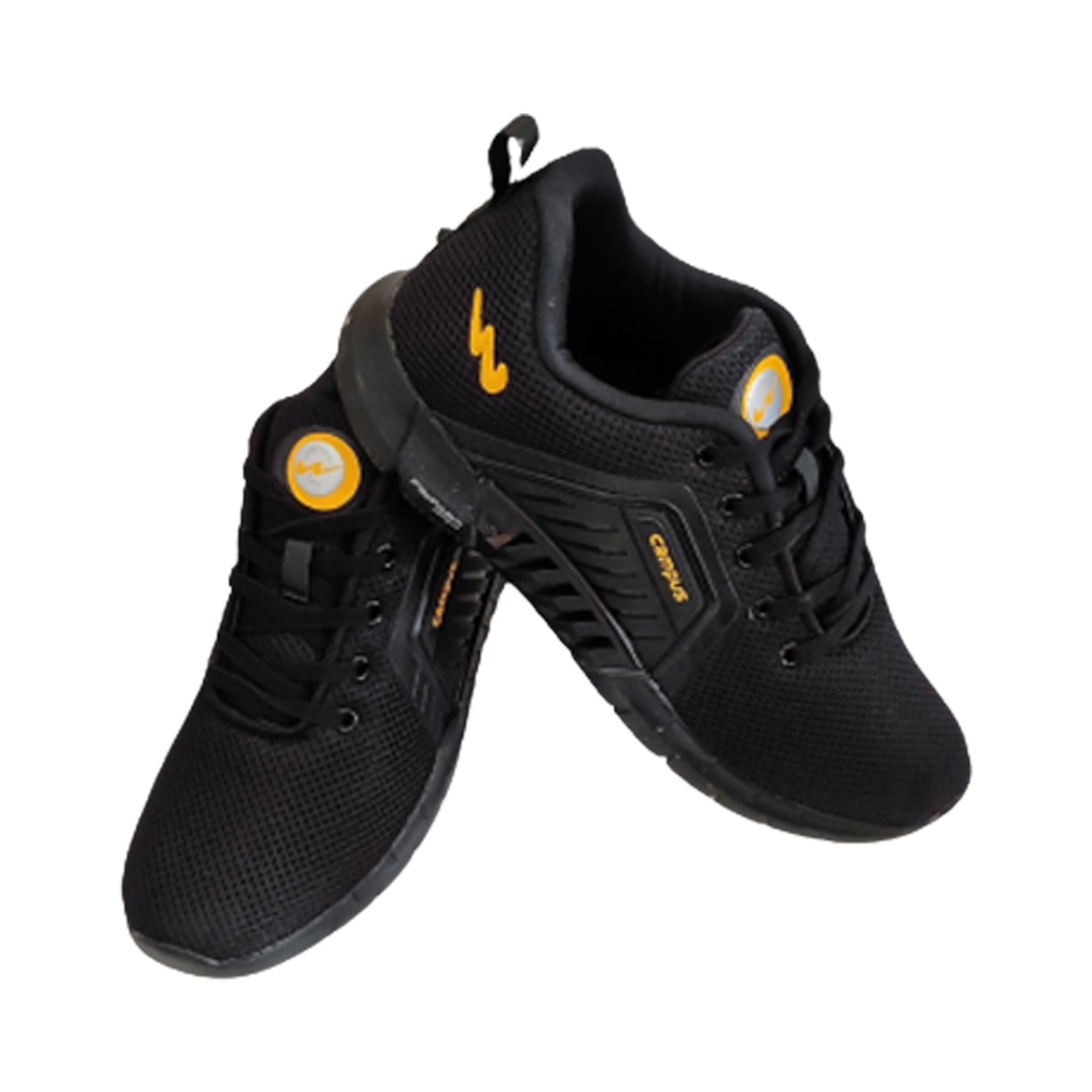 Campus black best sale sports shoes